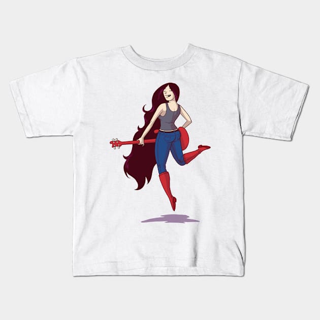 Bass Guitar Girl Kids T-Shirt by mariomoreno